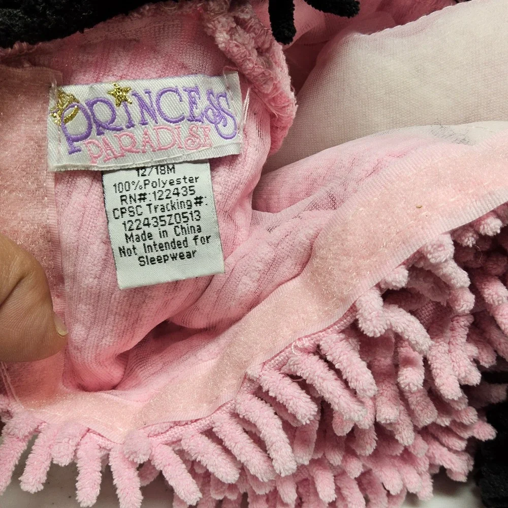 Princess Paradise Poodle Costume Vest Toddler 12/18M Pink Shaggy Chenille Bow